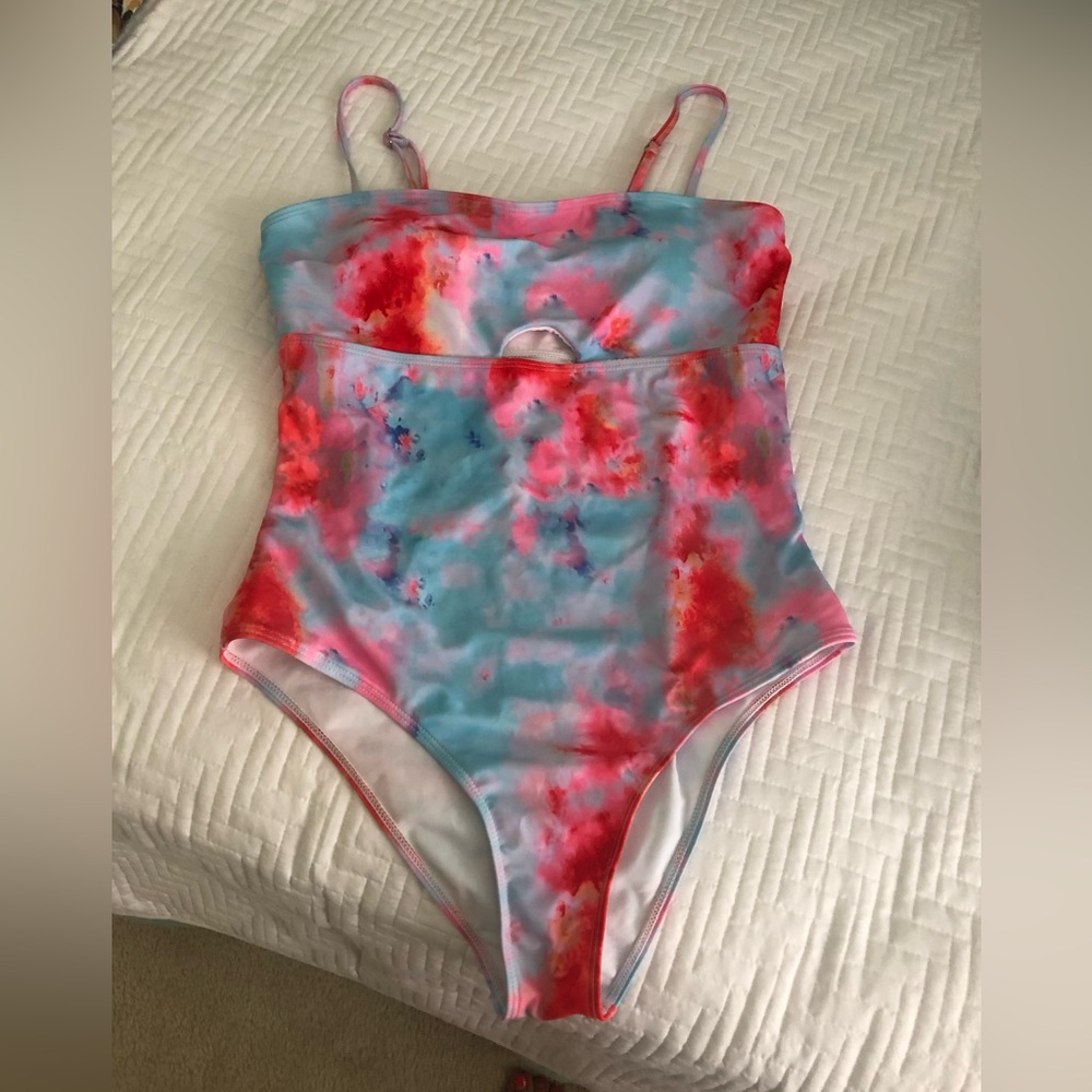 One piece multi colored women’s bathing suit